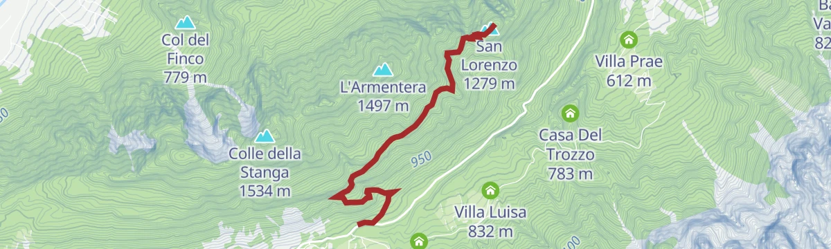 Route map: Walk - Route Eremo San Lorenzo
